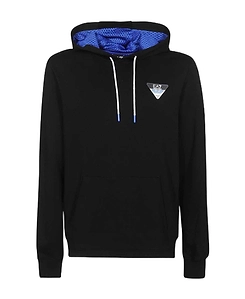 Logo-Patch Mesh-Panel Hoodie