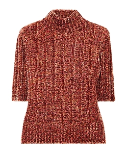 Short-Sleeved Ribbed Sweater