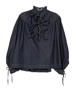 Ruffled Denim Shirt