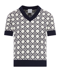 Macrocannage Short-Sleeved Sweater