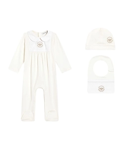 Embroidered-Detail Babygrow Set Of Three