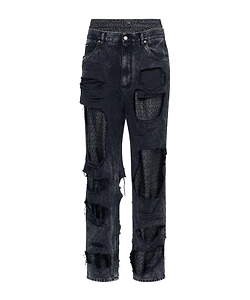 Dolce & Gabbana Fabricated Layered Denim Pants