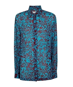 Turquoise Print Loose Shirt