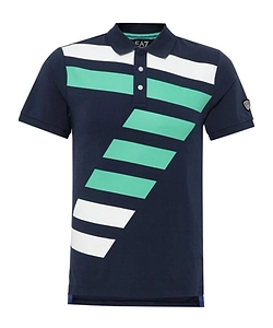 Navy Blue Logo Lapel Polo Shirt