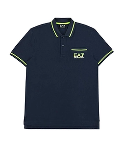 Navy Blue Logo Printed Polo Shirt