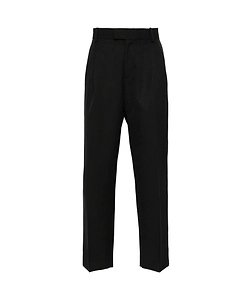 DrÔLe De Monsieur Logo Embroidered Pleated Trousers