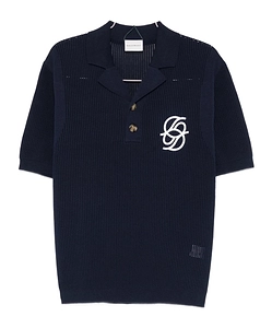 DrÔLe De Monsieur Polo Maille Monogramme Short Sleeve Polo Shirt