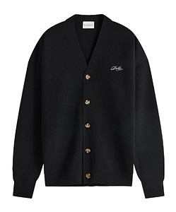 DrÔLe De Monsieur Logo Embroidered Knitted Cardigan
