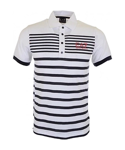 Striped Lapel Polo Shirt