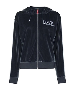 Velour Logo Patch Hoodie
