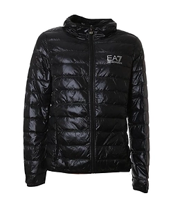 Ea7 Emporio Armani Logo Printed Quilted Down Jacket