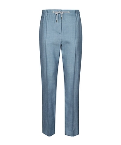 Eleventy Straight-Leg Drawstring Pleated Trousers