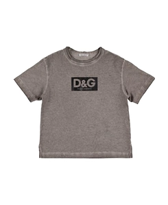 Logo Printed Plain Knitted Cotton T-Shirt