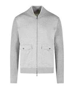 Eleventy Knitted Panel Zipped Jacket