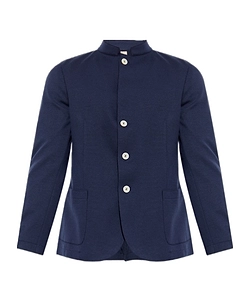 Eleventy Stand Collar Buttoned Jacket