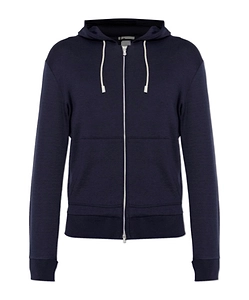 Eleventy Zip-Up Drawstring Hoodie
