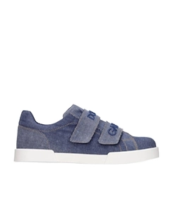 Logo Spliced Denim Sneakers