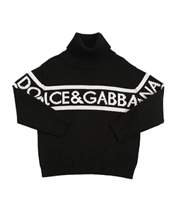 Logo Wool Knitted Turtleneck Sweater
