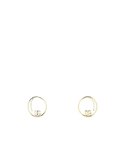 Dolce & Gabbana Dg Logo Engraved Hoop Earrings