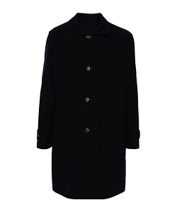 Single-Breasted Reversible Wool Coat