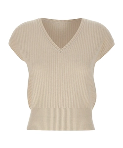 Eleventy V-Neck Sleeveless Knitted Top