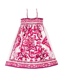 Majolica Printed Cotton Poplin Dress