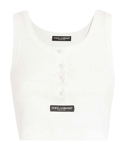 Dolce & Gabbana Cropped Henley Tank Top