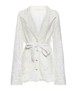 Single-Breasted Lace Blazer