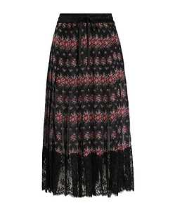 Floral Lace Midi Skirt