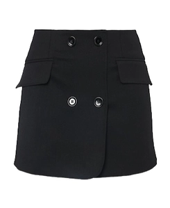 Stretch Wool Crepe Mini Skirt