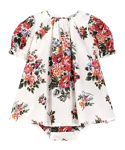 Dolce & Gabbana Kids Floral Printed Crewneck Dress