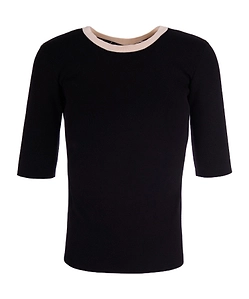 Elisabetta Franchi Logo Jacquard Short Sleeved Knit Top