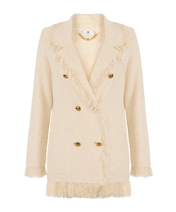 Elisabetta Franchi Fringed Bouclé Knit Jacket