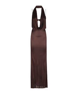 Elisabetta Franchi Open-Back Draped Maxi Dress