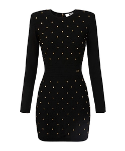 Lisabetta Franchi Diamond-Shaped Pattern Knitted Mini Dress