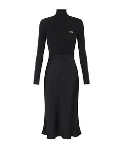 Elisabetta Franchi Turtleneck Long-Sleeved Dress