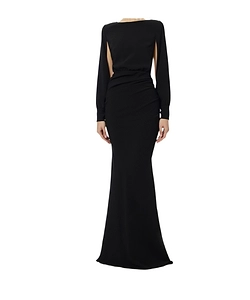 Long-Sleeve Backless Dress