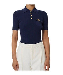 Micro-Ribbed Polo Shirt With Breast Pocket