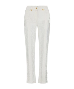Distressed Fringed Palazzo Jeans