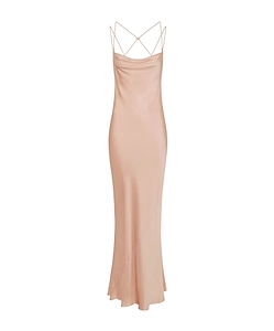 Elisabetta Franchi Red Carpet Satin Maxi Dress