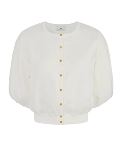 Puffed-Sleeve Cardigan