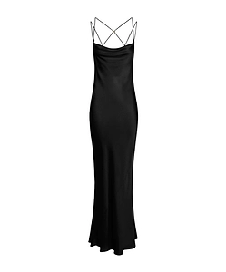 Elisabetta Franchi Red Carpet Satin Maxi Dress
