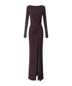 Elisabetta Franchi Draped Open-Back Evening Dress