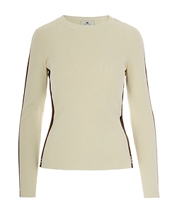 Elisabetta Franchi Crewneck Side Slit Top