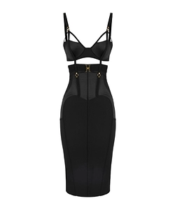 Satin Bustier Midi Dress