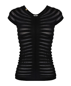 Elisabetta Franchi Sheer Stripe Knitted Top
