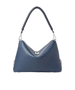 Large Lui Pebbled Leather Messenger Bag