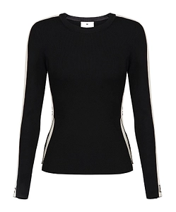 Elisabetta Franchi Crewneck Side Slit Top