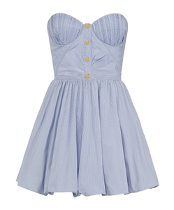 Striped Nylon Taffeta Mini Dress