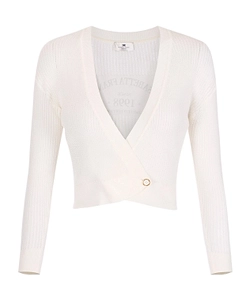 V-Neck Button Cropped Cardigan
